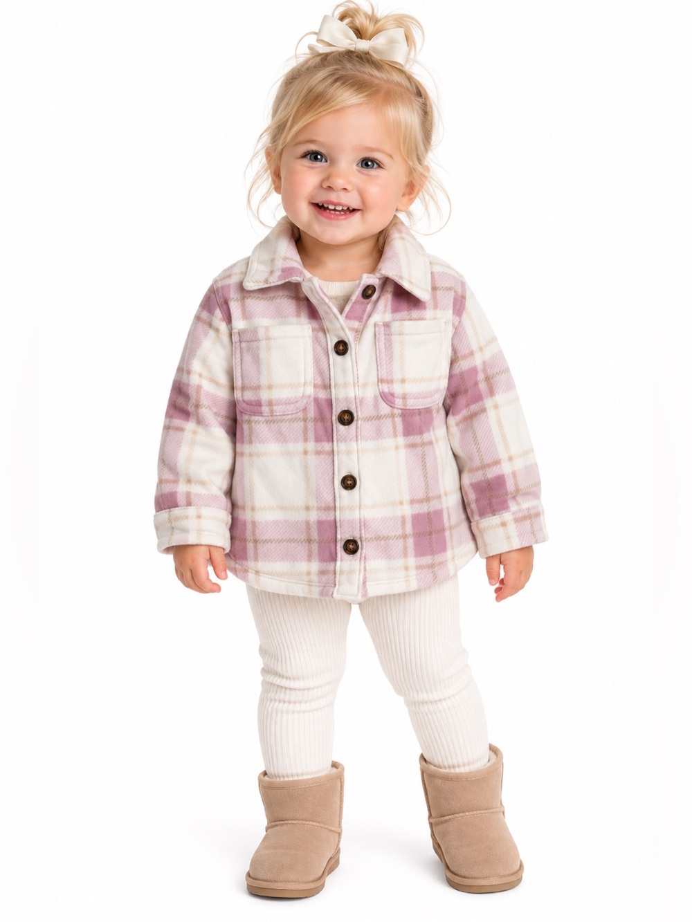 Carter’s Pink Plaid Fleece Shacket Jacket Toddler Girl | Size 2T